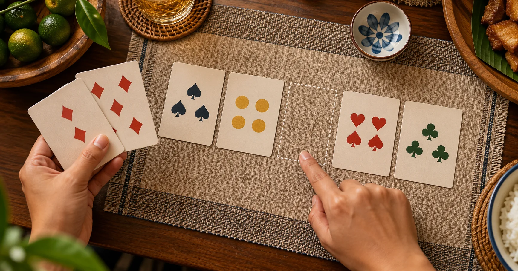 Illustration for How pusoy dos combinations change the choice between card tables, slots and live games